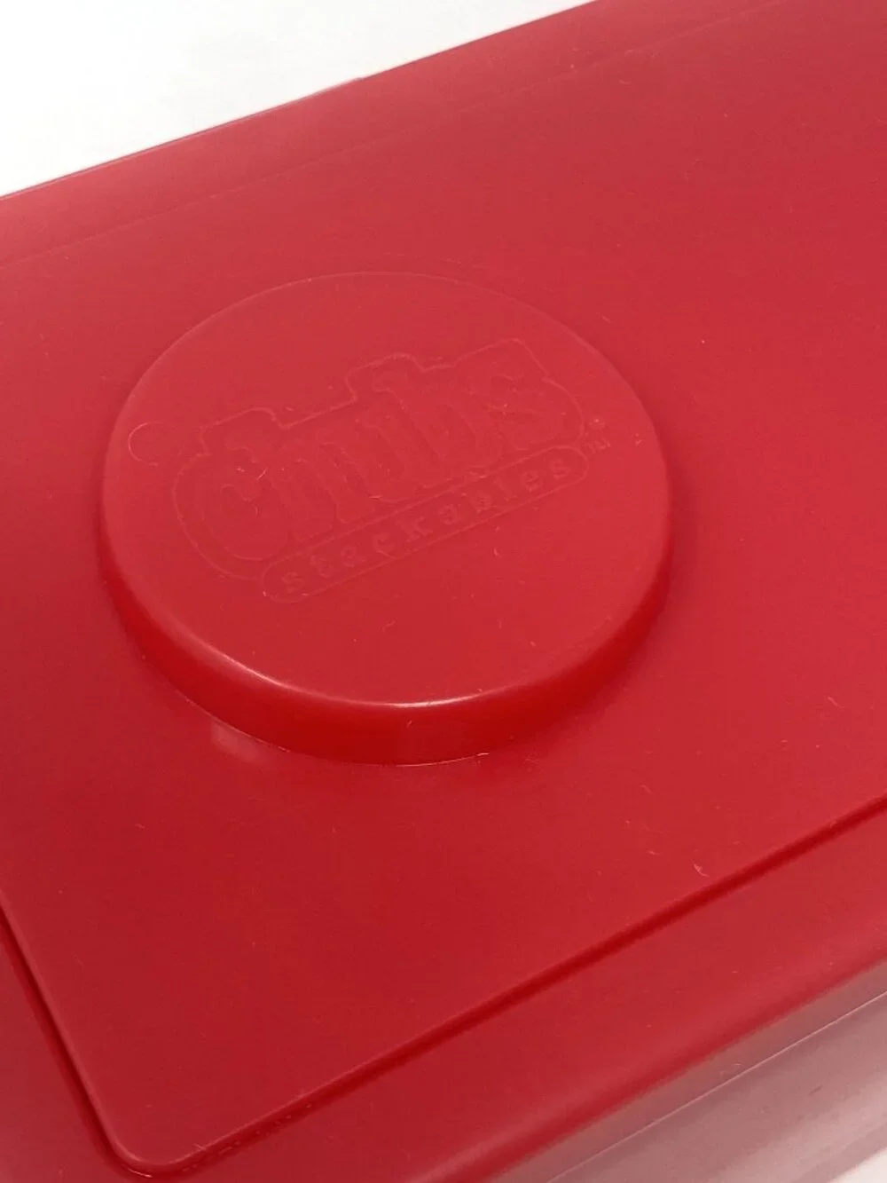 Vintage Chubbs Stackables Red Refillable Baby Wipes Storage Container EUC